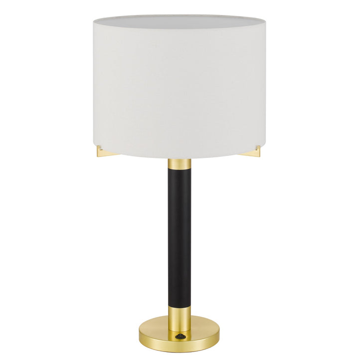 Antique Hardware GOLDSTON 100W METAL TABLE LAMP WITH DRUM HARDBACK FABRIC SHADE Table Lamp