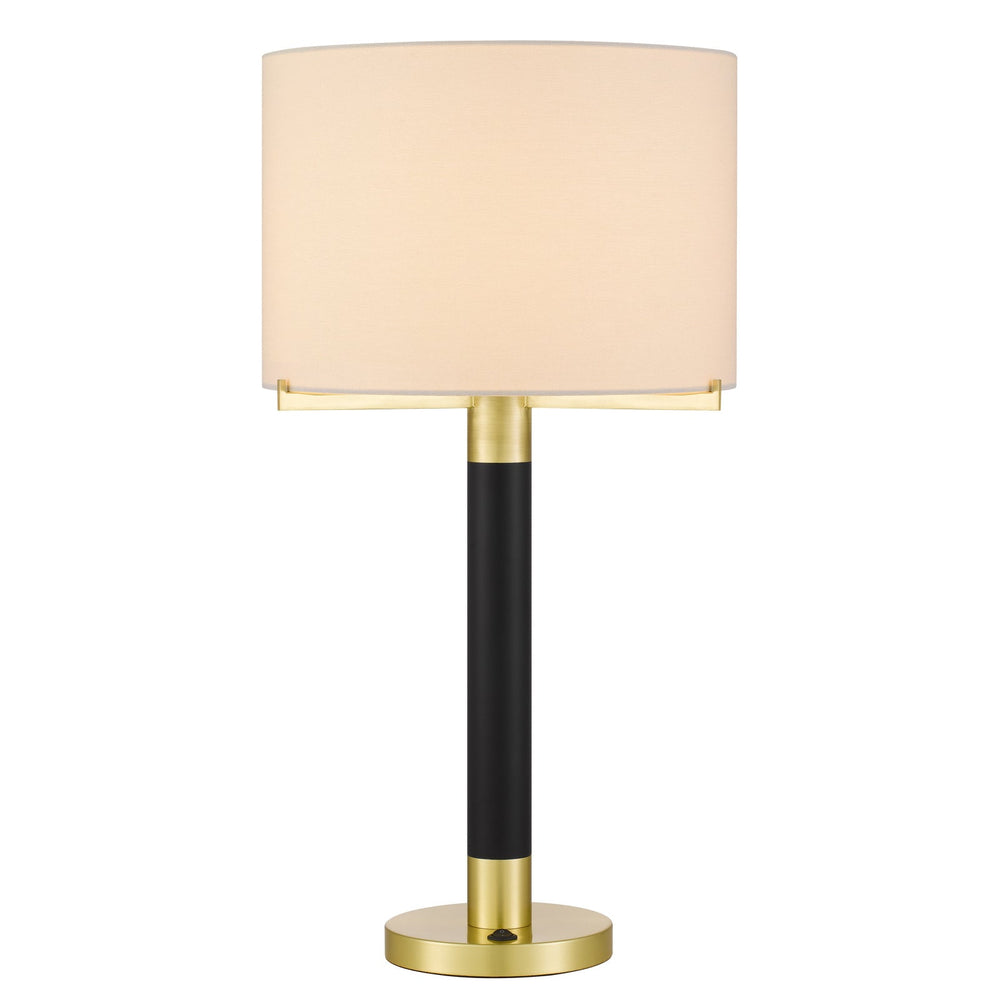 Antique Hardware GOLDSTON 100W METAL TABLE LAMP WITH DRUM HARDBACK FABRIC SHADE Table Lamp