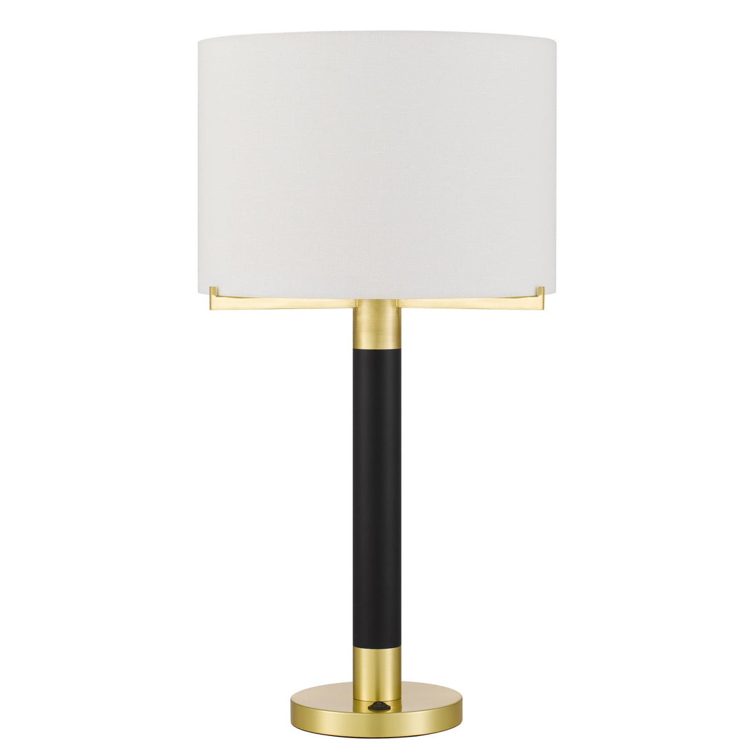 Antique Hardware GOLDSTON 100W METAL TABLE LAMP WITH DRUM HARDBACK FABRIC SHADE Table Lamp