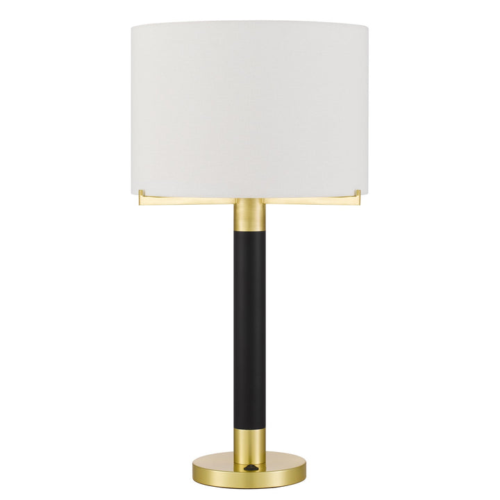 Antique Hardware GOLDSTON 100W METAL TABLE LAMP WITH DRUM HARDBACK FABRIC SHADE Table Lamp