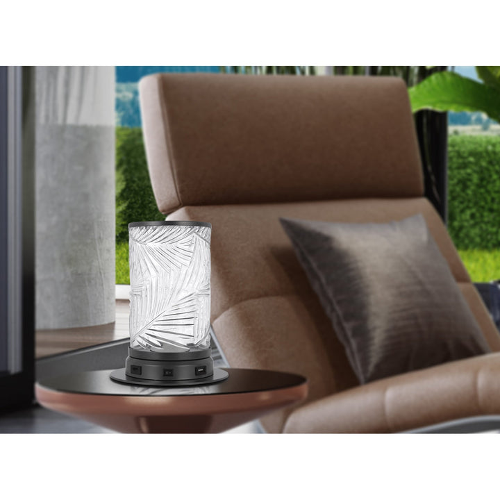 ##Antique Hardware## 2W CARRINGTON INTEGRATED LED ACCENT LAMP WITH GLASS SHADE