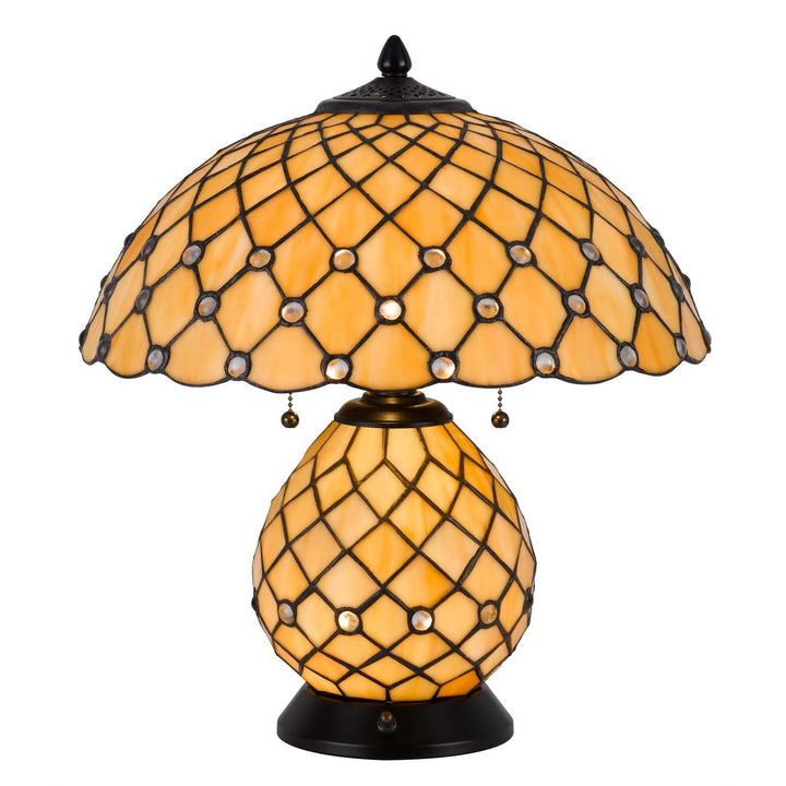 Antique Hardware 60W X 2 VALETTA TIFFANY TABLE LAMP WITH 2W INTEGRATED LED NIGHT LIGHT Table Lamp