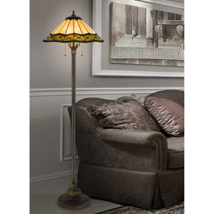 ##Antique Hardware## 60W X 2 ARMSCROFT TIFFANY FLOOR LAMP