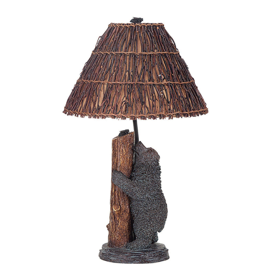 ##Antique Hardware## 150W RESIN BEAR/HONEY BEE TABLE LP