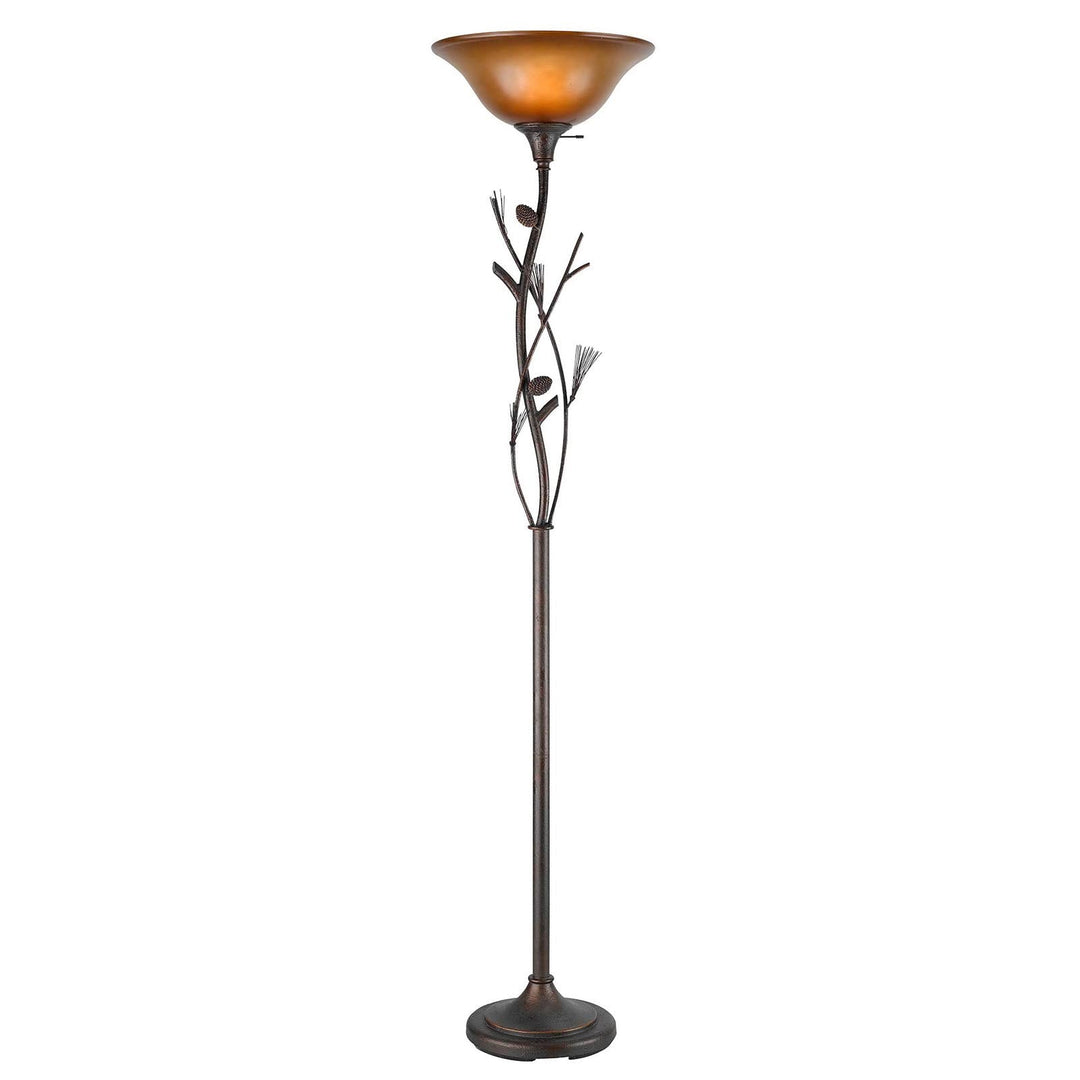 ##Antique Hardware## 150W 3 WAY PINECONE TORCH W/GLS SHD