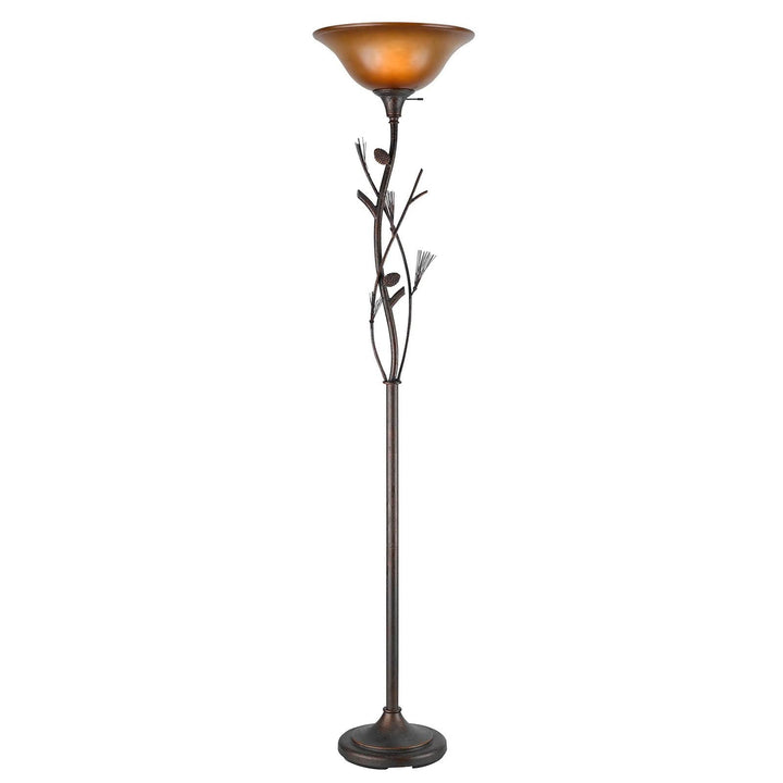 ##Antique Hardware## 150W 3 WAY PINECONE TORCH W/GLS SHD