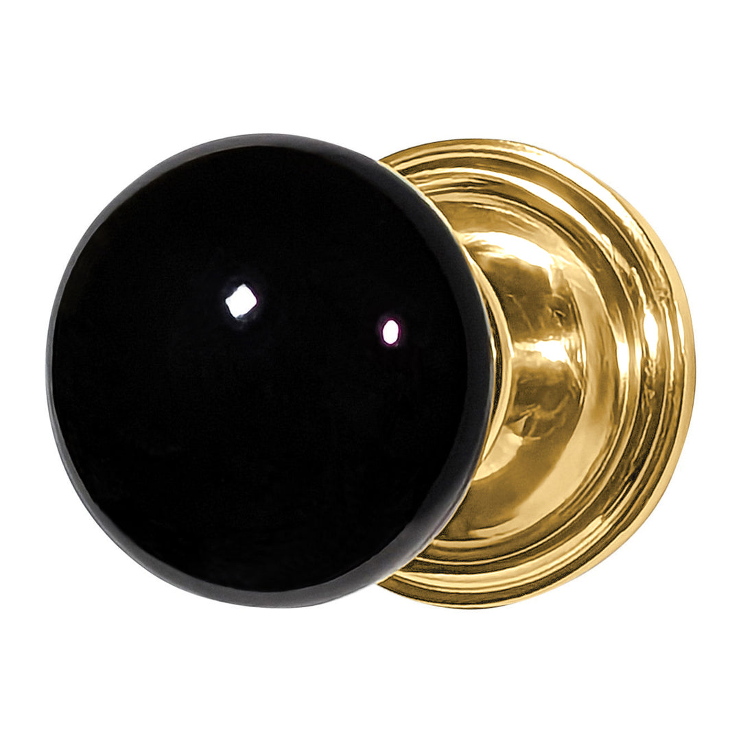 ##Antique Hardware## Traditional Rosette Door Set with Black Porcelain Door Knobs (Several Finishes Available)