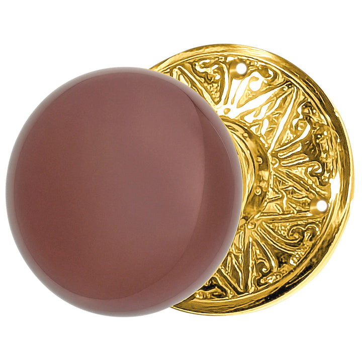 Lancaster Door Set With Brown Porcelain Knob
