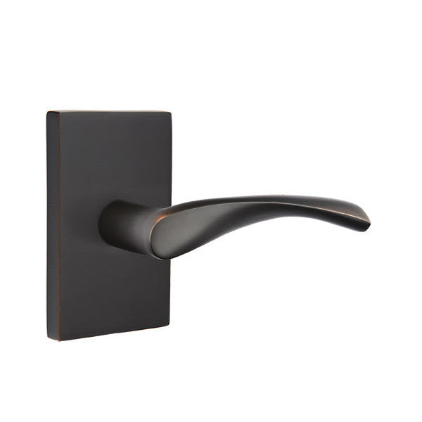 ##Antique Hardware## Emtek Solid Brass Triton Lever With Modern Rectangular Rosette (Several Finish Options)