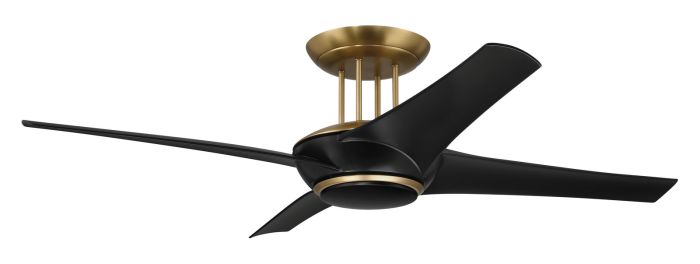 ##Antique Hardware## 54" Cam in Flat Black/Satin Brass w/ Flat Black Blades
