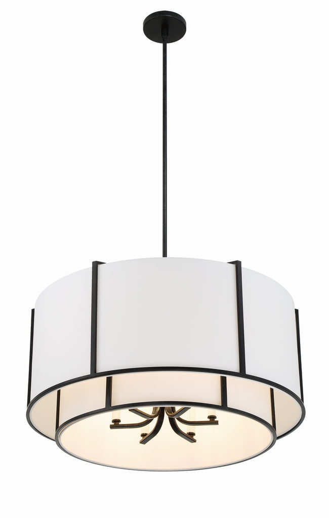 ##Antique Hardware## Carlyn 6 Light Black Chandelier