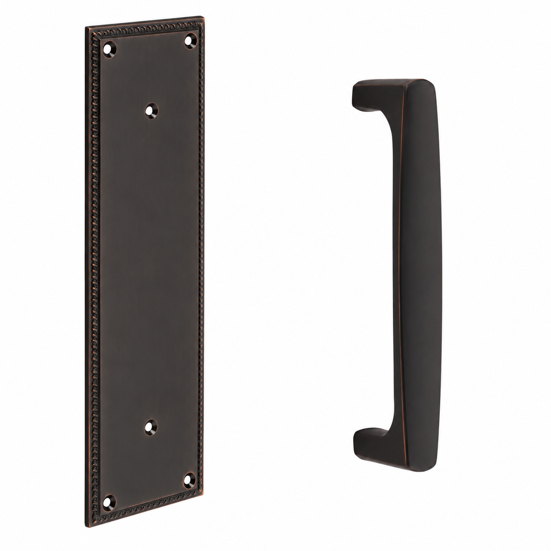 12 Inch Solid Brass Knoxville Urban Modern Pull Plate Set