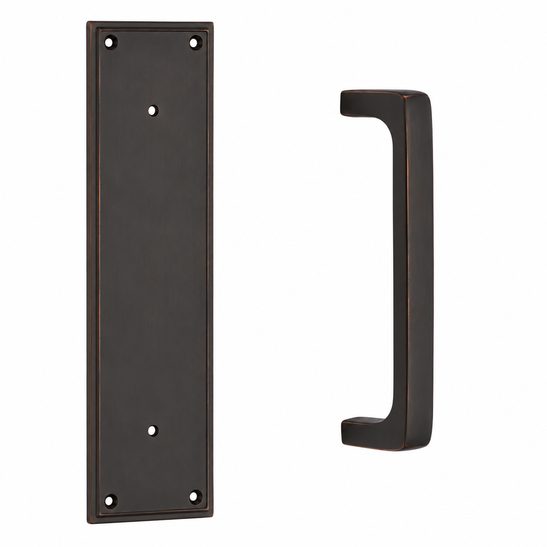 12 Inch Solid Brass Modern Brisbane Pull Plate Set