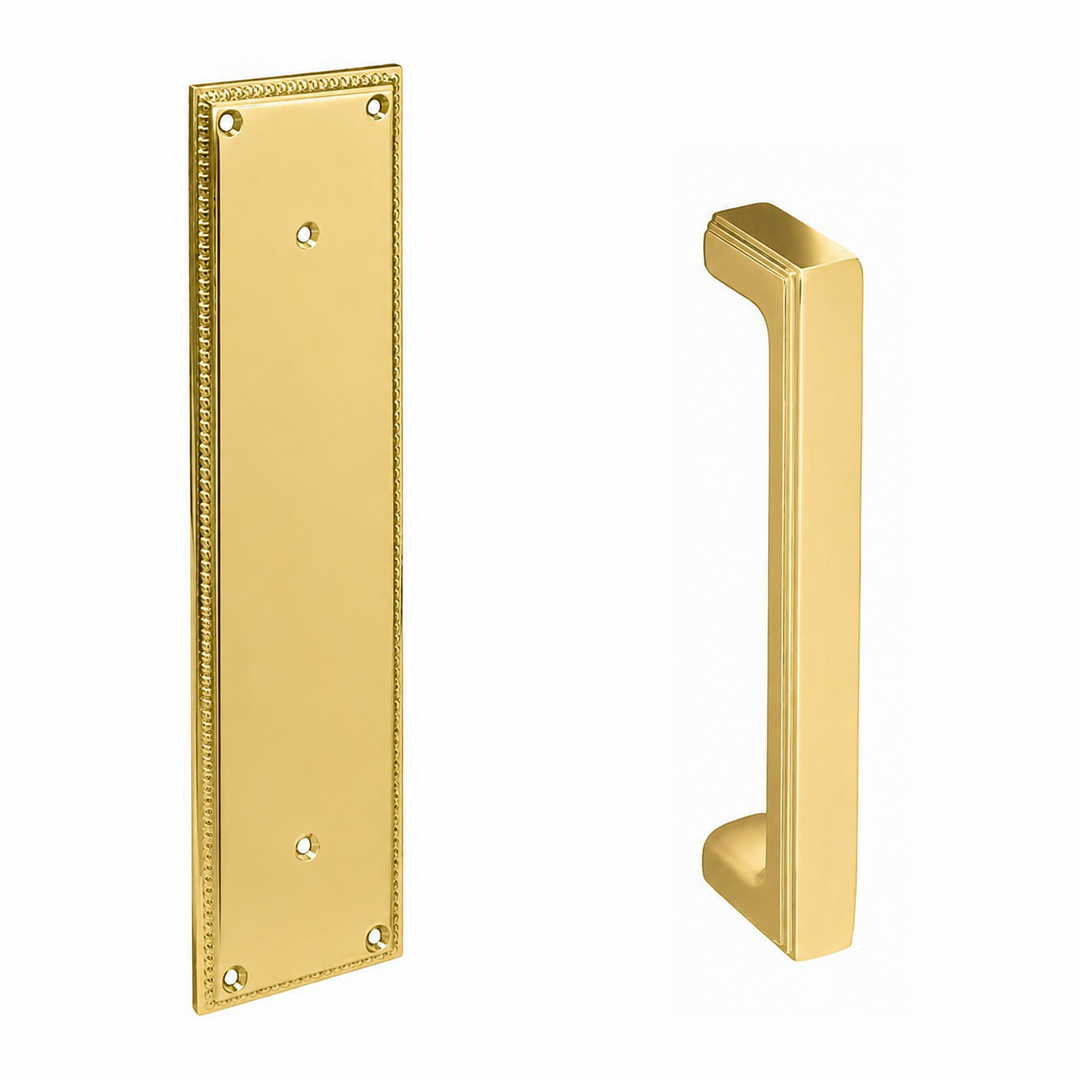 12 Inch Solid Brass Knoxville Wilshire Pull Plate Set