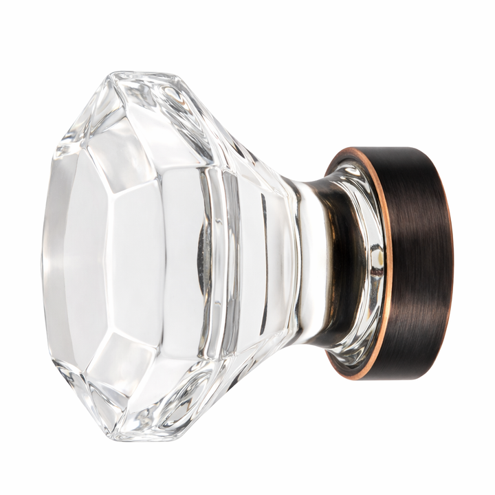 1 Inch Crystal Glass Old Town Clear Cabinet & Furniture Knob