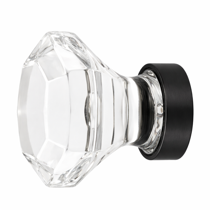 1 Inch Crystal Glass Old Town Clear Cabinet & Furniture Knob