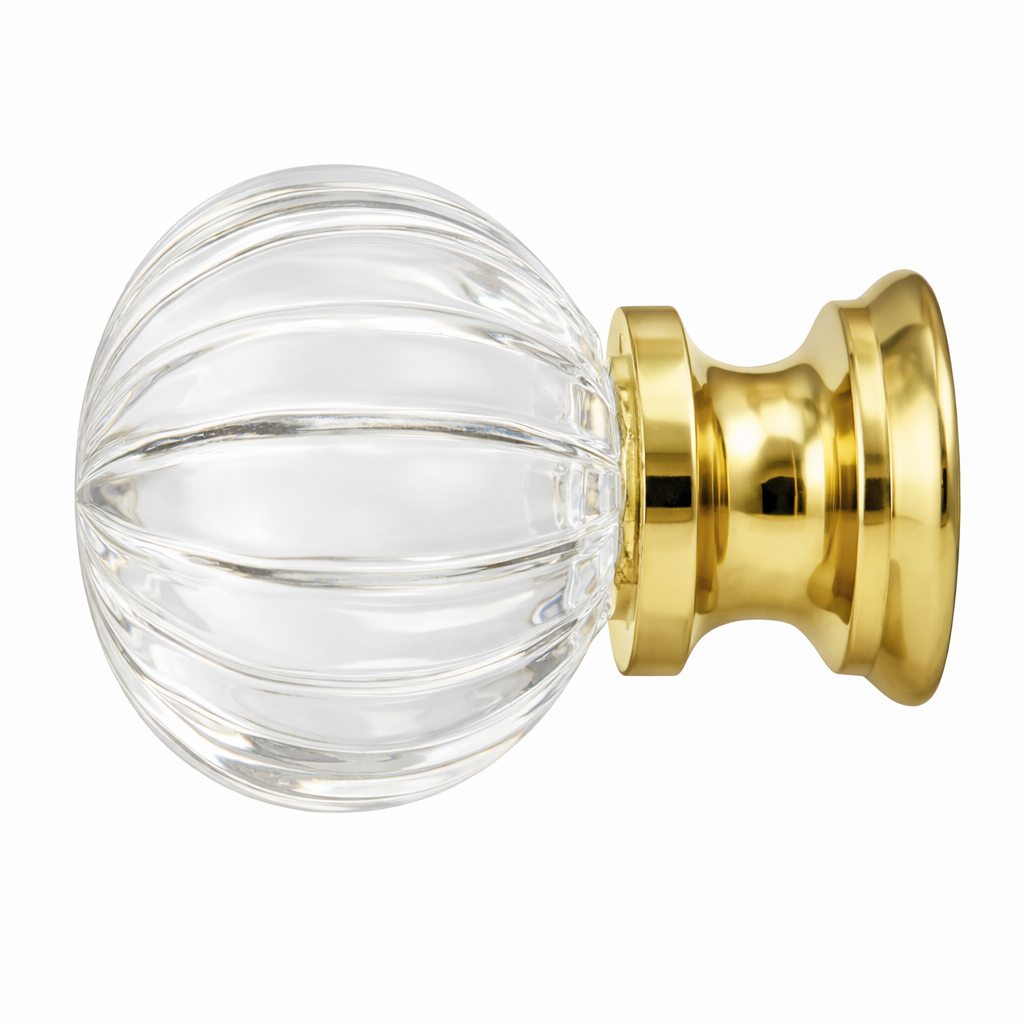 1 1/4 Inch Crystal Pumpkin Style Cabinet & Furniture Knob