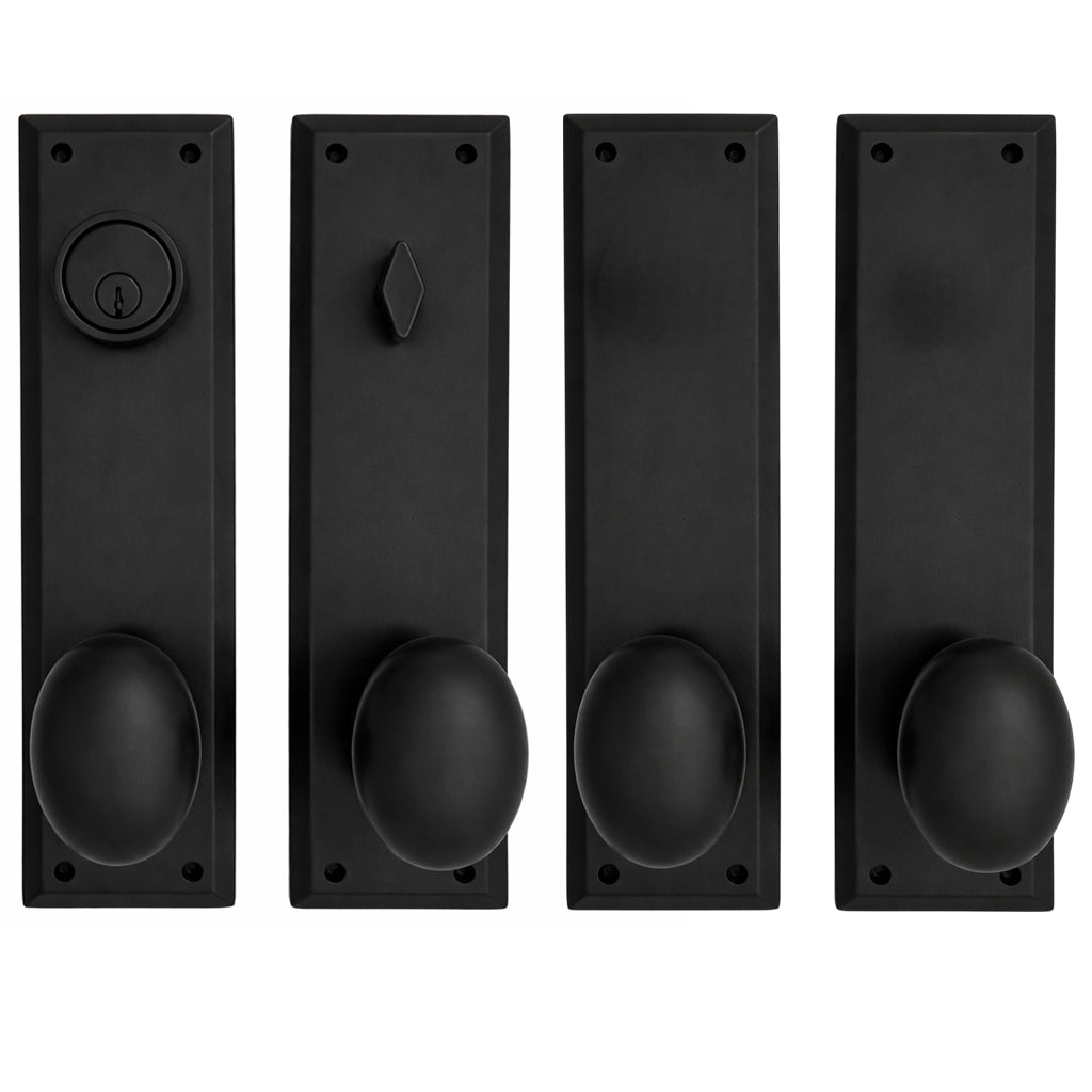 ##Antique Hardware## Quaker Style Double-Door Deadbolt Entryway Set (Several Knob & Finish Options)