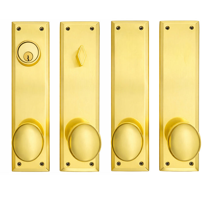 ##Antique Hardware## Quaker Style Double-Door Deadbolt Entryway Set (Several Knob & Finish Options)
