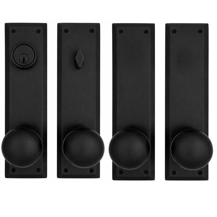 ##Antique Hardware## Quaker Style Double-Door Deadbolt Entryway Set (Several Knob & Finish Options)