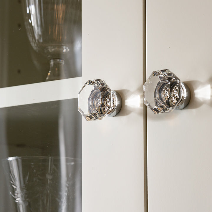 1 1/4 Inch Crystal Glass Old Town Clear Cabinet & Furniture Knob