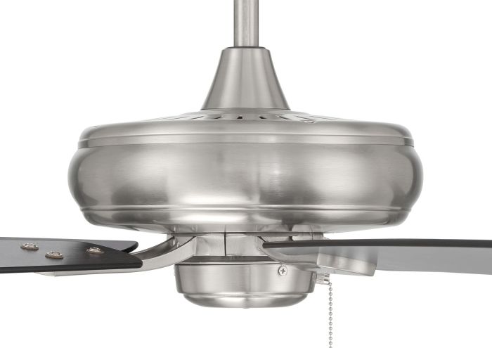 ##Antique Hardware## 52" Eos in Brushed Polished Nickel w/ Brushed Nickel/Greywood Blades