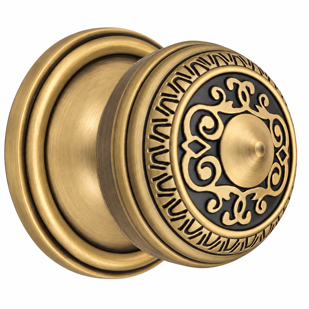 Traditional™ Rosette Door Set with Egg & Dart Door Knobs (Several Finishes Available)