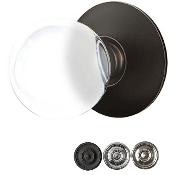 ##Antique Hardware## Crystal Bristol Door Knob Set With Modern Rosette (Several Finish Options)