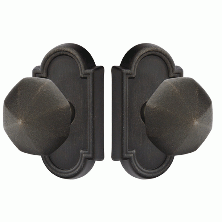 ##Antique Hardware## Solid Brass Lost Wax Octagon Door Knob Set With Beveled Arched Rosette (Several Finish Options)