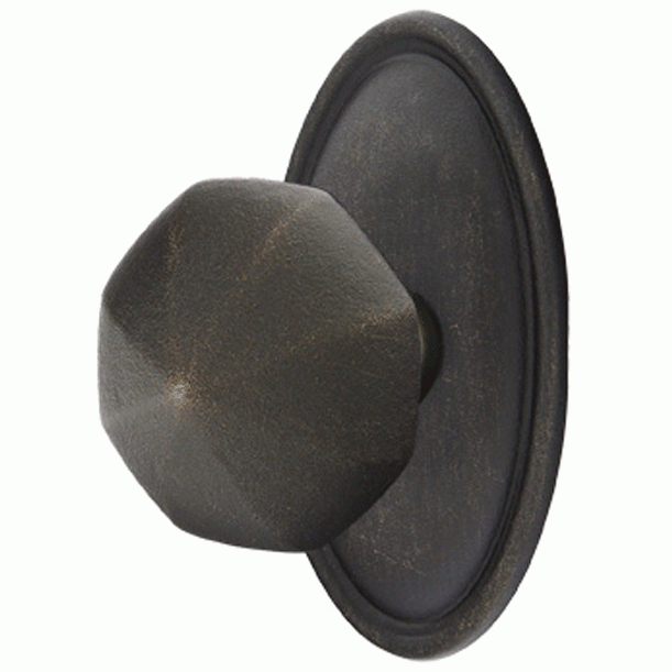 ##Antique Hardware## Solid Brass Lost Wax Octagon Door Knob Set With Oval Rosette (Several Finish Options)