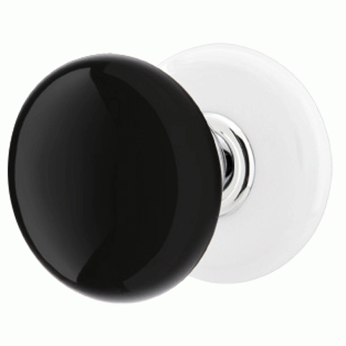 ##Antique Hardware## Black Porcelain Ebony Door Knob Set With Porcelain Rosette (Several Finish Options)