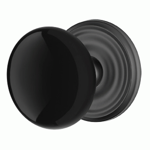 ##Antique Hardware## Black Porcelain Ebony Door Knob Set With Regular Rosette (Several Finish Options)