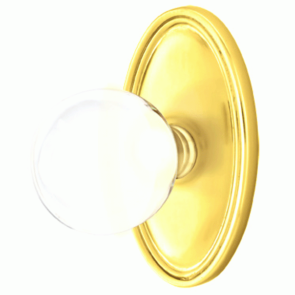 ##Antique Hardware## Crystal Bristol Door Knob Set With Oval Rosette (Several Finish Options)