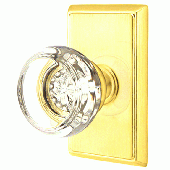 ##Antique Hardware## Crystal Georgetown Door Knob Set With Rectangular Rosette (Several Finish Options)