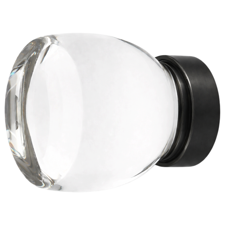 1 1/8 Inch Clear Crystal Glass Juneau Cabinet & Furniture Knob
