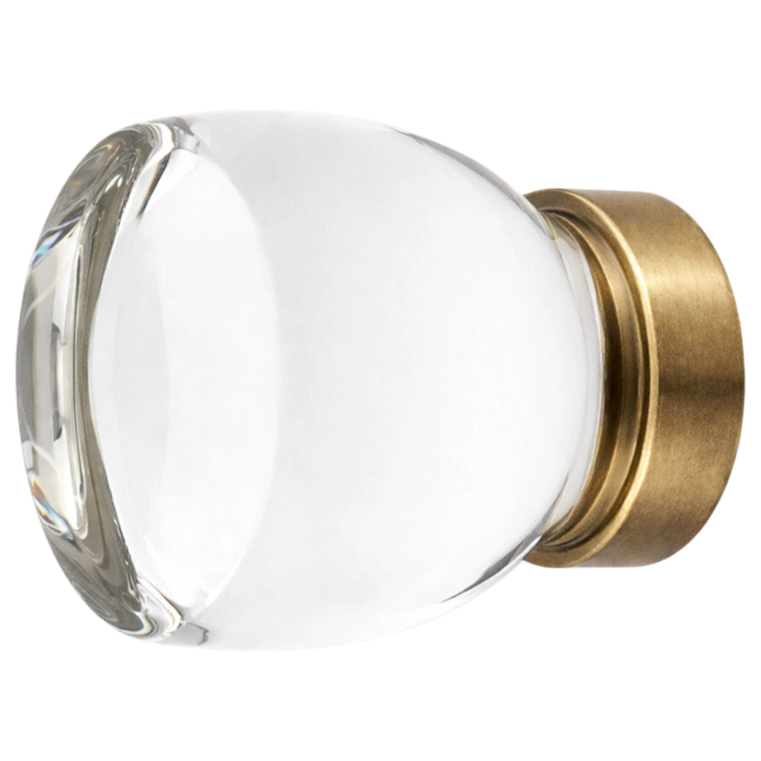 1 1/8 Inch Clear Crystal Glass Juneau Cabinet & Furniture Knob