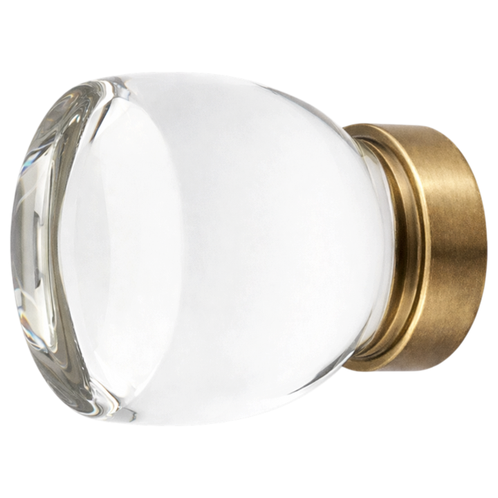 1 1/8 Inch Clear Crystal Glass Juneau Cabinet & Furniture Knob