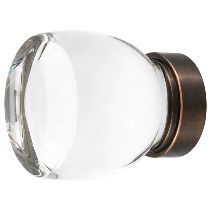 1 1/8 Inch Clear Crystal Glass Juneau Cabinet & Furniture Knob