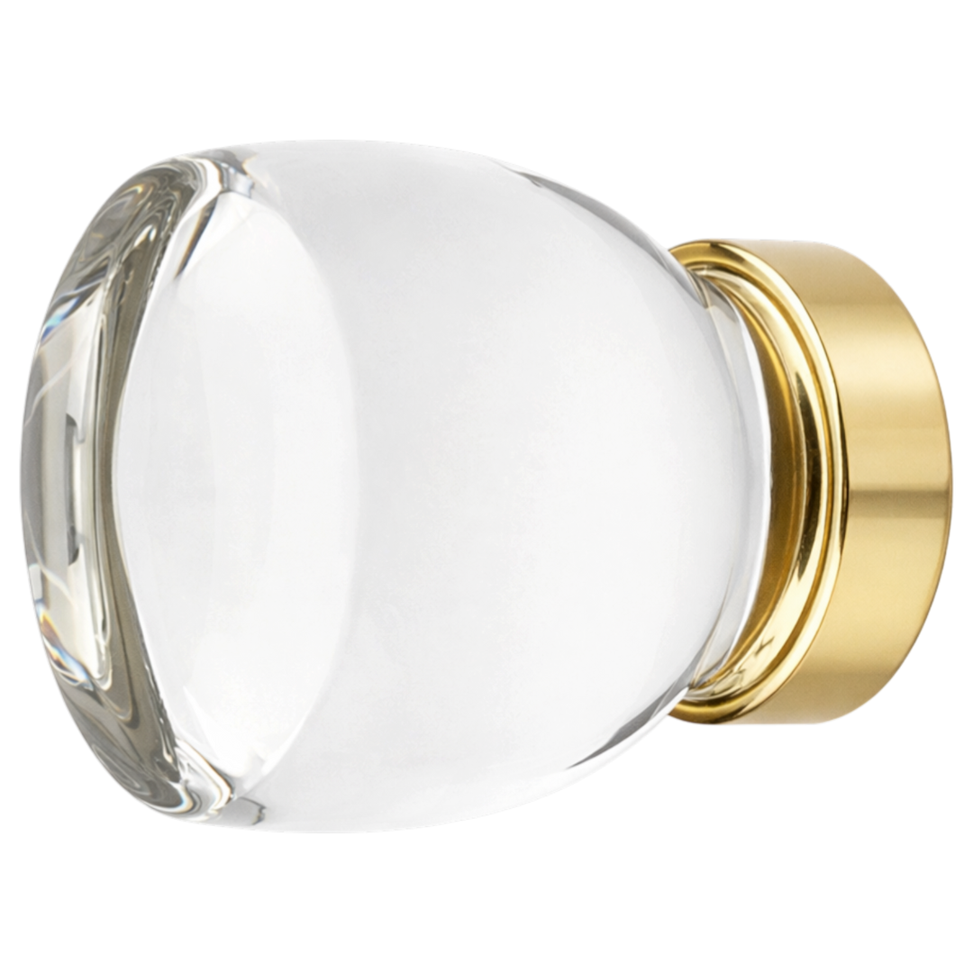 1 1/8 Inch Clear Crystal Glass Juneau Cabinet & Furniture Knob