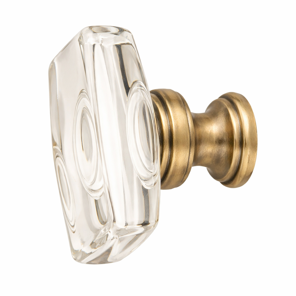 1 5/8 Inch Clear Crystal Glass Windsor Cabinet & Furniture Knob