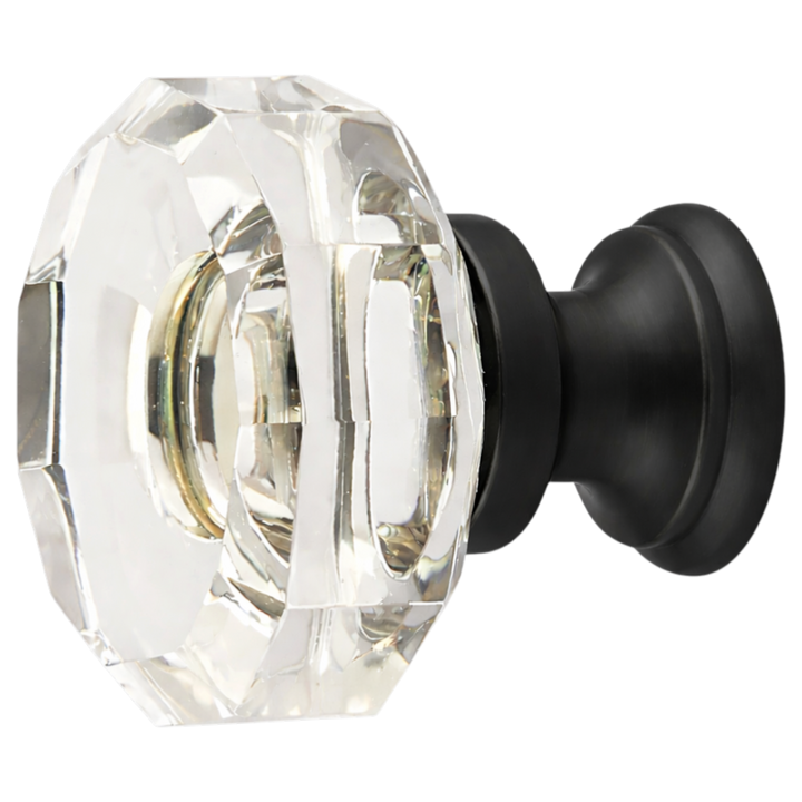 1 3/8 Inch Clear Crystal Glass Lowell Cabinet & Furniture Knob