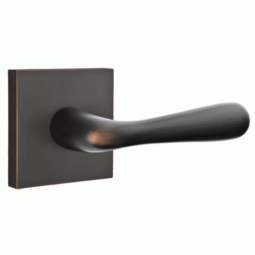 ##Antique Hardware## Emtek Solid Brass Basal Lever With Square Rosette (Several Finish Options)