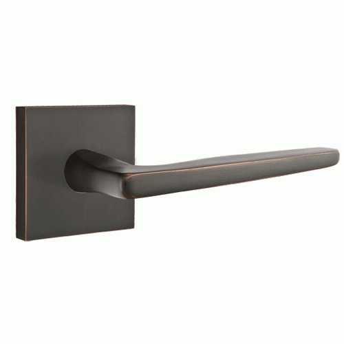 ##Antique Hardware## Emtek Solid Brass Hermes Lever With Square Rosette
