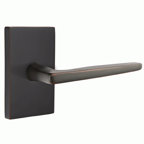 ##Antique Hardware## Emtek Concealed Fastener Mechanism Solid Brass Hermes Lever With Modern Rectangular Rosette