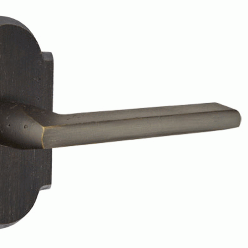 ##Antique Hardware## Emtek Solid Brass Sandcast Lariat Lever With Arched Rosette