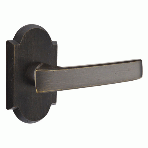 ##Antique Hardware## Emtek Solid Brass Sandcast Yuma Lever With Arched Rosette
