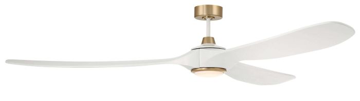 ##Antique Hardware## 84" Envy in White/Satin Brass w/ White Blades