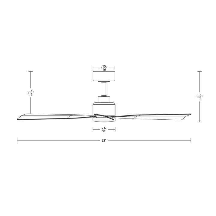 ##Antique Hardware## Clean 3-Blade LED Smart Ceiling Fan