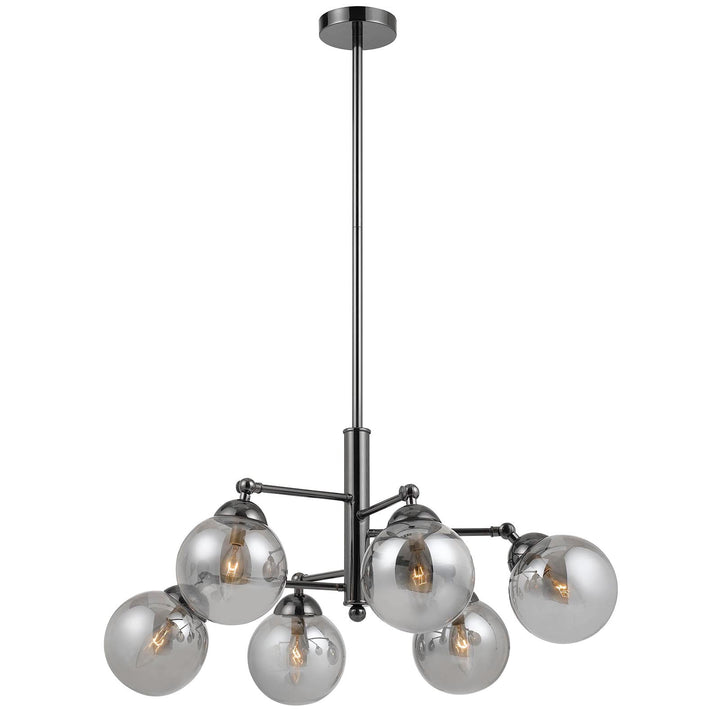 ##Antique Hardware## 40W X 6 PRATO METAL/GLASS 6 LIGHTS CHANDELIER
