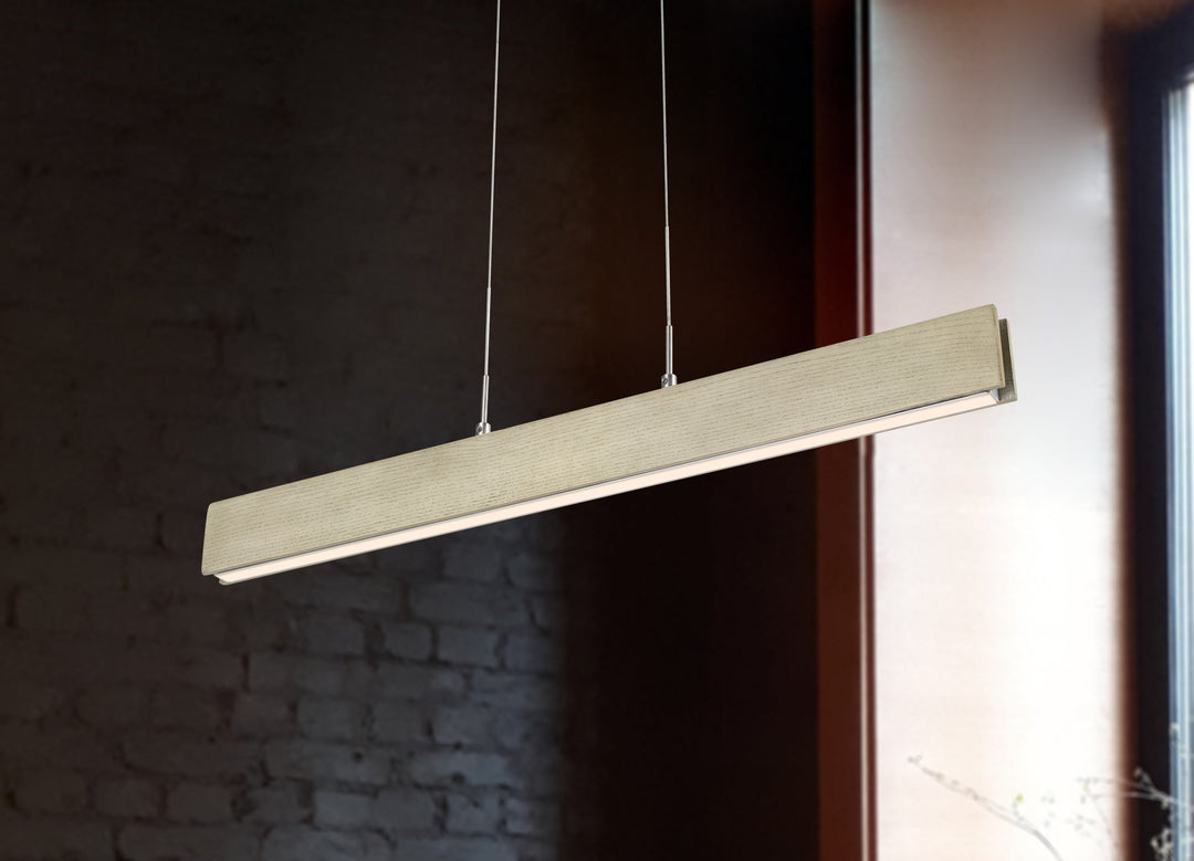 ##Antique Hardware## COLMAR INTEGRATED LED RUBBER WOOD CEILING ISLAND LIGHT WITH ADJUSTABLE STEEL BRAIDED CABLE.18W, 1400 LUMEN, 3000K